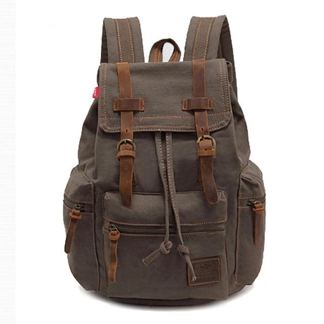 High Capacity Vintage Canvas Laptop Backpack
