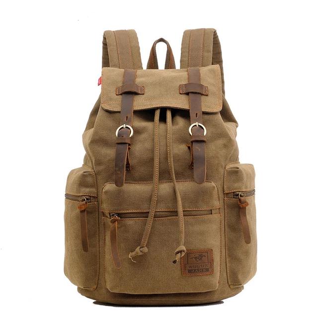 High Capacity Vintage Canvas Laptop Backpack