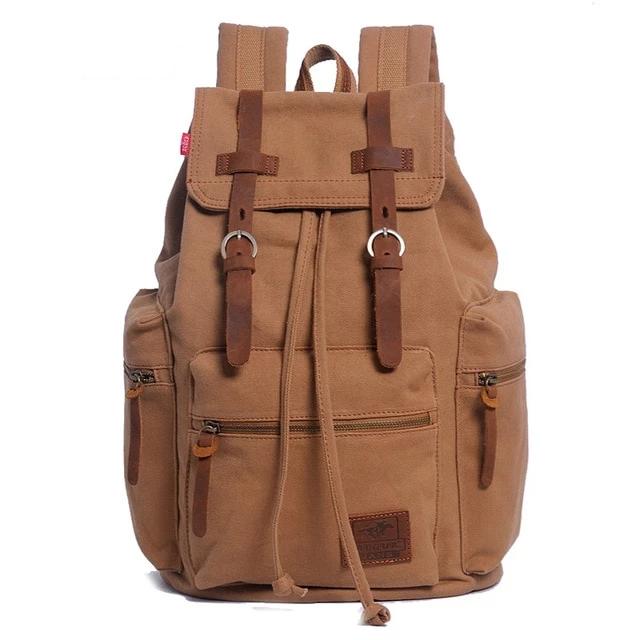 High Capacity Vintage Canvas Laptop Backpack