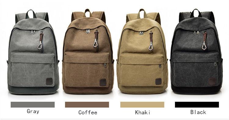 Simple Vintage Canvas School Backpack