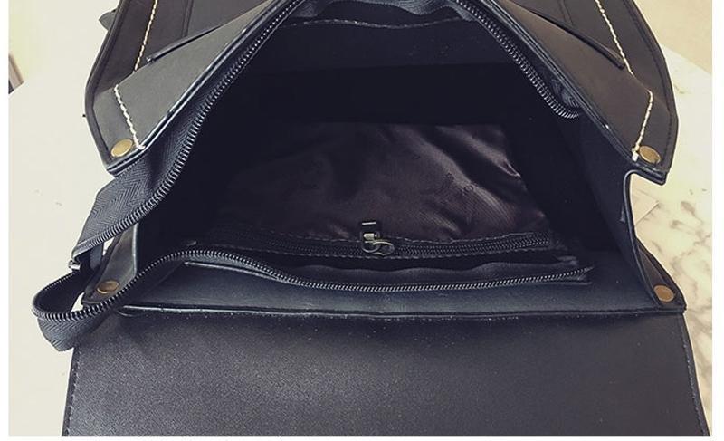 Vintage Faux Leather Buckle Backpack