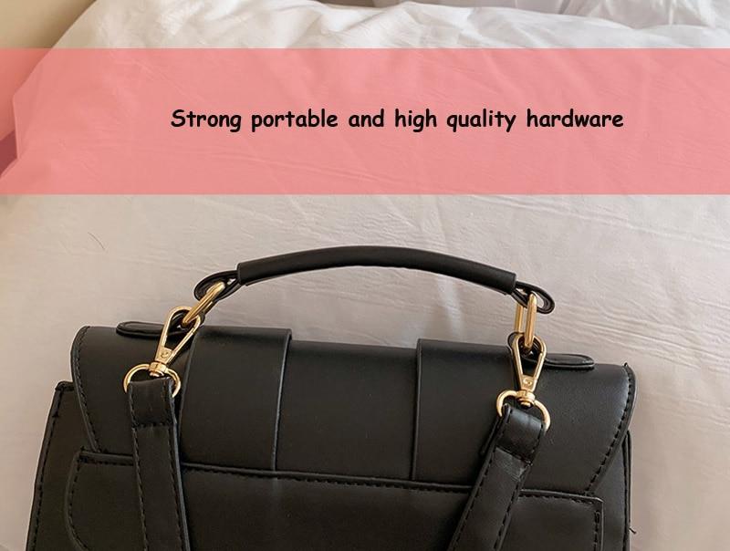 Vintage Faux Leather Buckle Backpack