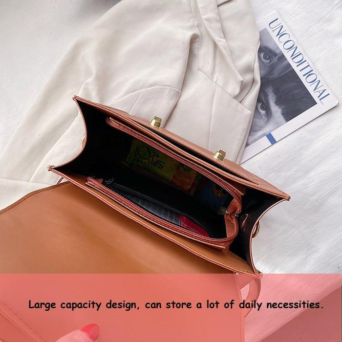 Vintage Faux Leather Buckle Backpack