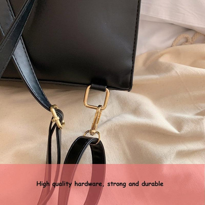 Vintage Faux Leather Buckle Backpack