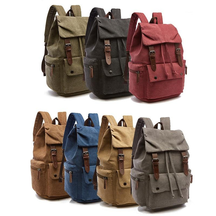 Vintage Large Canvas School Backpack
