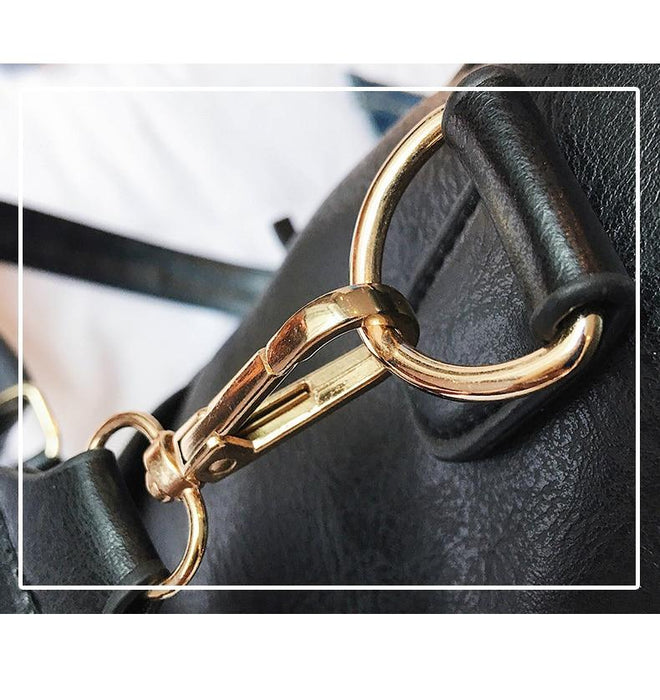 Large Faux Leather Travel Backpack Purse