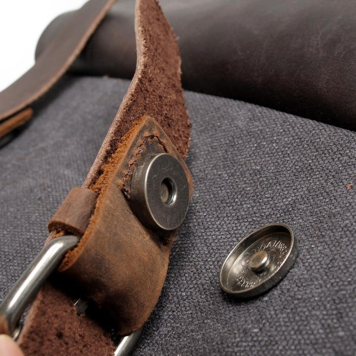 Canvas Leather Laptop Backpack Vintage Rucksack