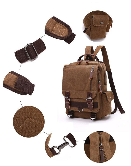 Vintage Canvas Shoulder Sling Bag Backpack