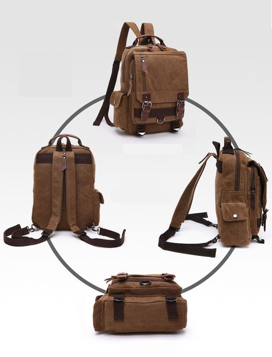 Vintage Canvas Shoulder Sling Bag Backpack