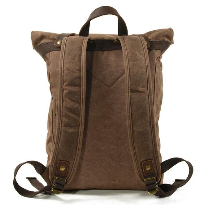 Vintage Oil Waxed Canvas Roll Top Backpack
