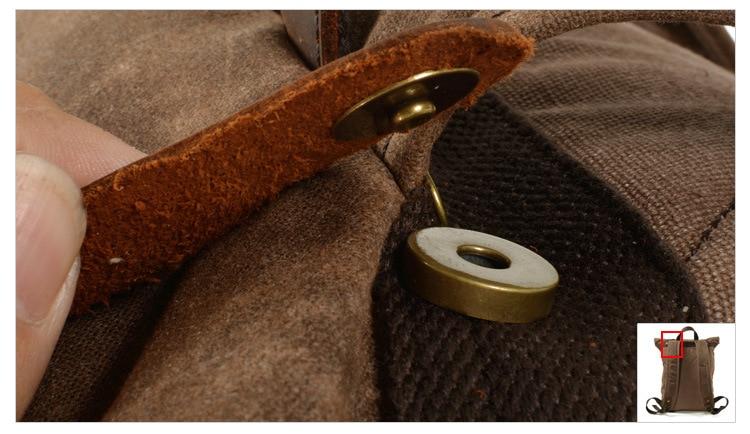 Vintage Oil Waxed Canvas Roll Top Backpack