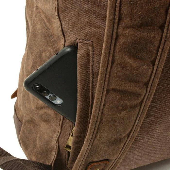 Vintage Oil Waxed Canvas Roll Top Backpack