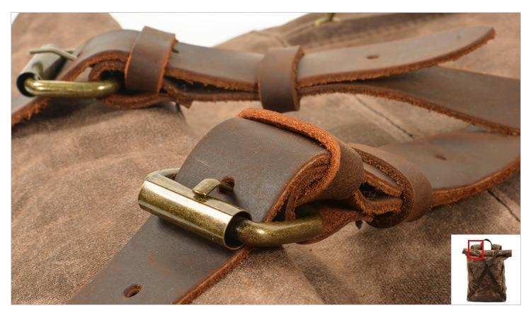 Vintage Oil Waxed Canvas Roll Top Backpack