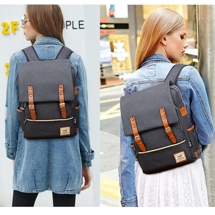 Vintage Travel Laptop School Backpack