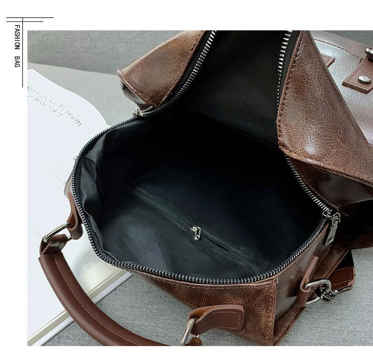 Vintage Satchel Leather Backpack Purse
