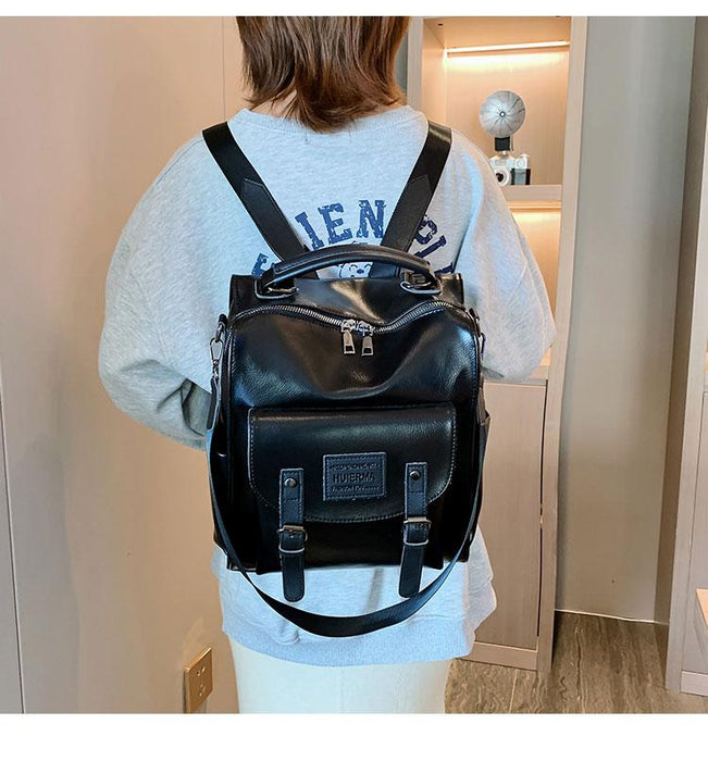 Vintage Satchel Leather Backpack Purse
