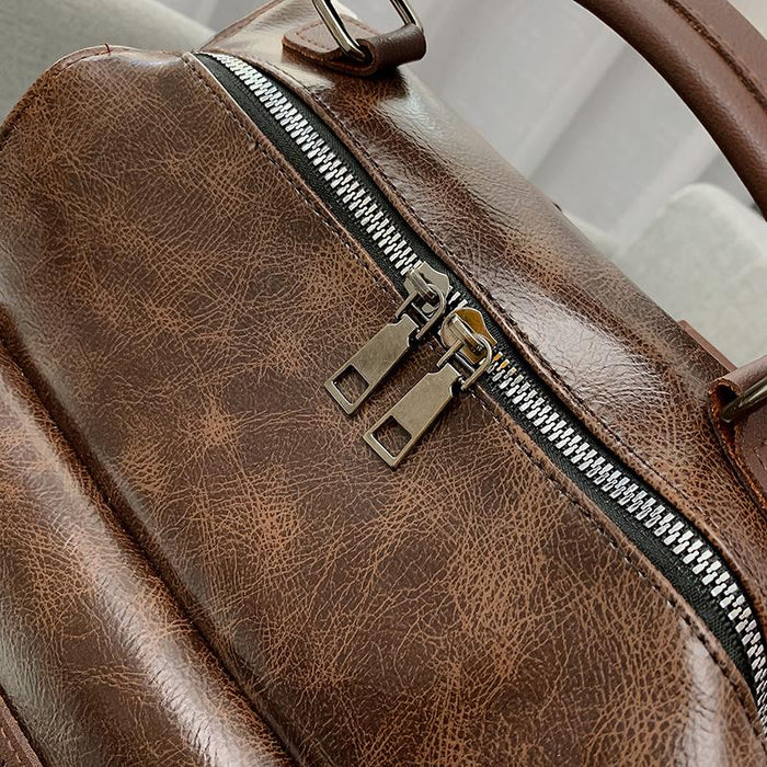 Vintage Satchel Leather Backpack Purse