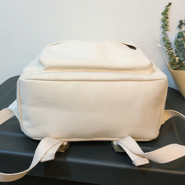 Simple Basic Canvas School Backpack