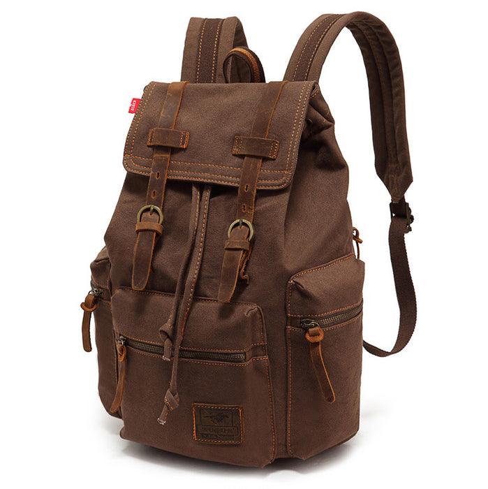 High Capacity Vintage Canvas Laptop Backpack