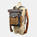 Waxed Canvas Roll Top Backpack Vintage Laptop Rucksack