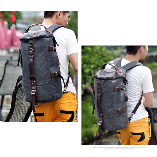 Waxed Canvas School Backpack Large Capacity Travel Backpack Men's Hiking  Rucksack Christmas Gifts