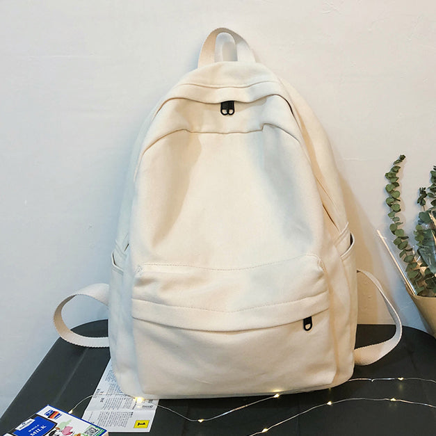 Simple Basic Canvas School Backpack