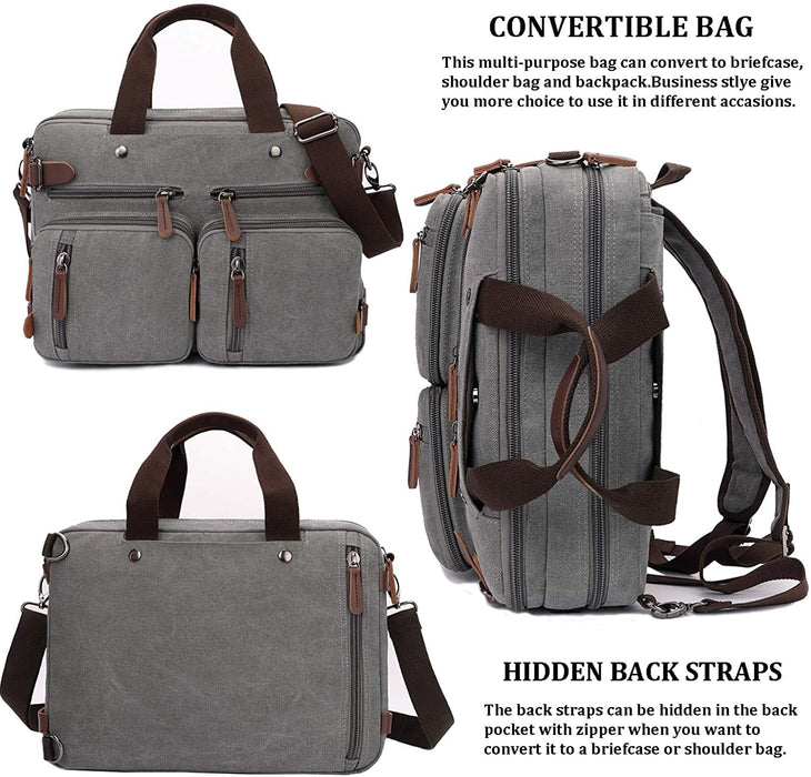 Convertible Laptop Backpack Briefcase Shouder Bag