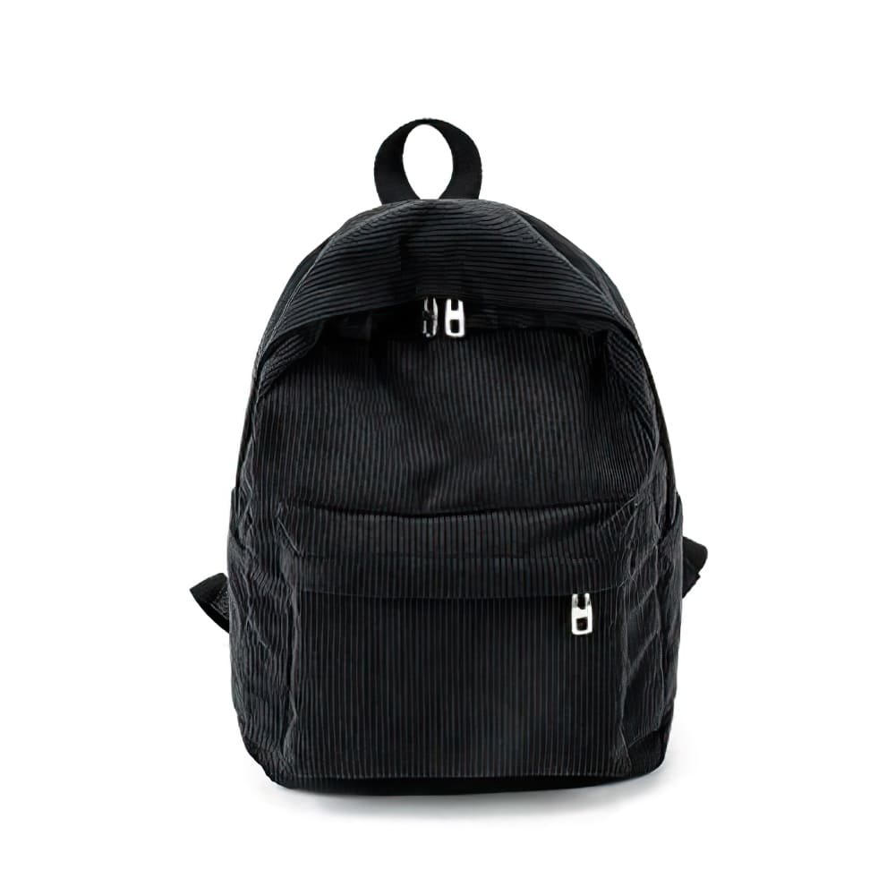 Fashion Women Mini Backpack Corduroy Solid Small Backpacks Simple Retro  Casual Black 