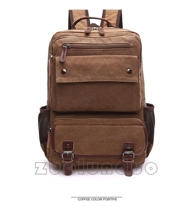 Vintage Style Canvas Travel Laptop Backpack