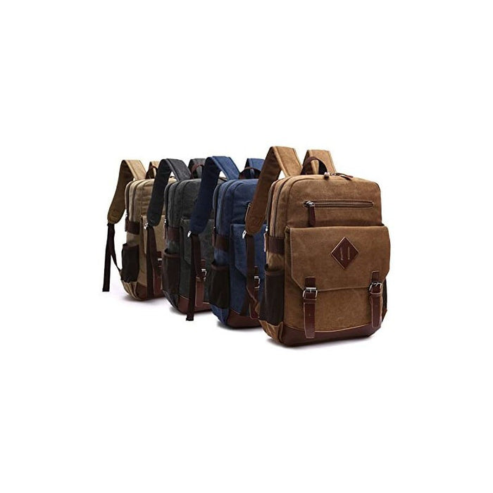 backpack from apple store laptop canvas type material Vintage Canvas Laptop Backpack for Men