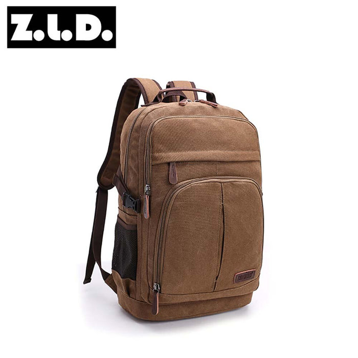 Vintage Style Canvas Laptop Backpack For Travel & Hiking