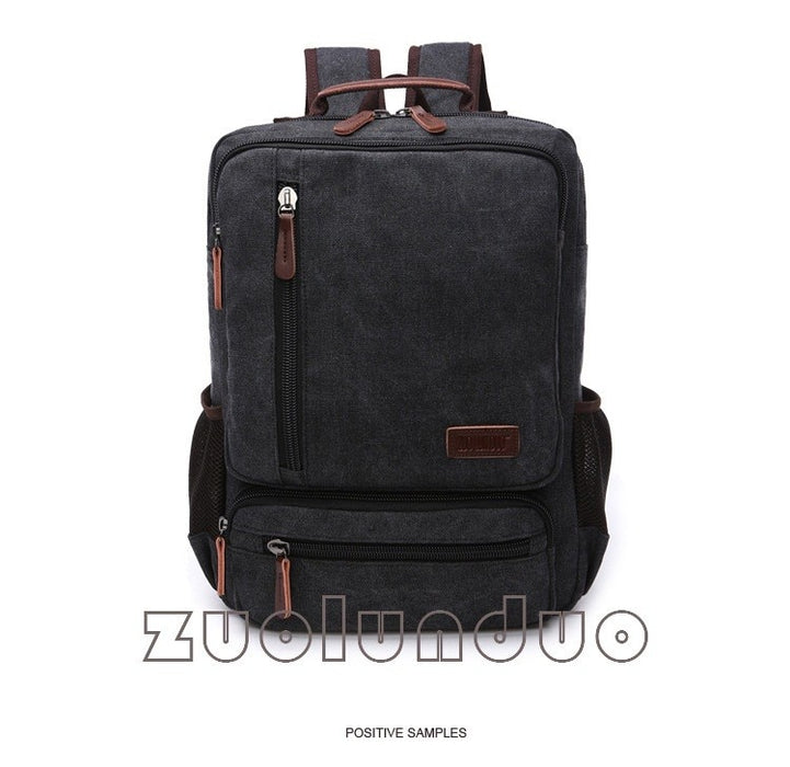 Vintage Canvas Backpack Men Laptop Travel Bag