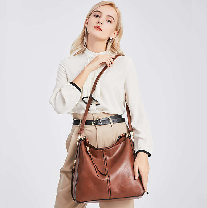 Handbags for Women Large Designer Ladies Hobo Bag Bucket Purse Faux Leather