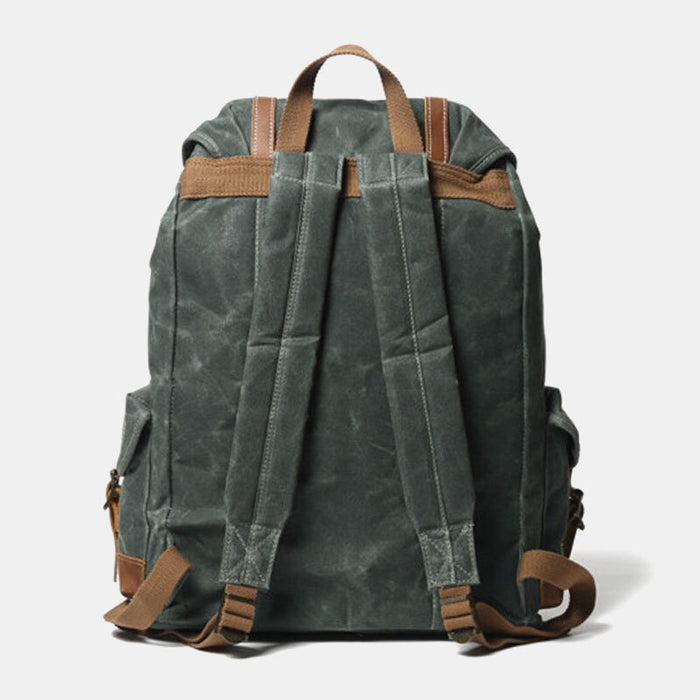 Waxed Canvas Leather Hiking Backpack