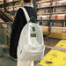 Korean Style Checked School Book Backpack