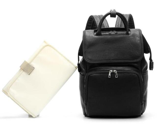 Faux Leather Diaper Bag Backpack