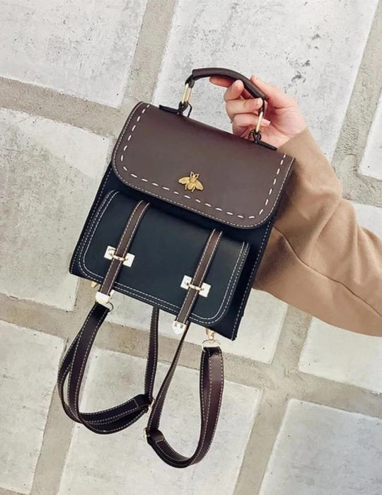 Italian Leather 'Vera Pelle' Handbag, Converts to Backpack, Vintage –  Cobblestone Shoppes