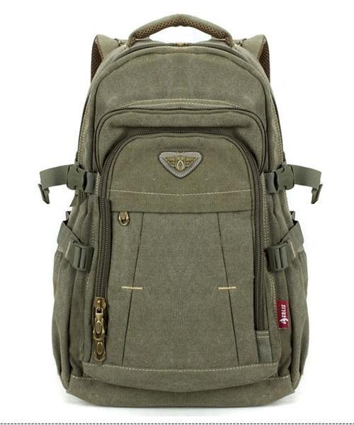 Jumping Bass Fish Army Sport Heavyweight Canvas Backpack Bag in