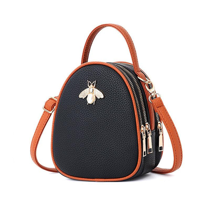 mini bee faux leather backpack