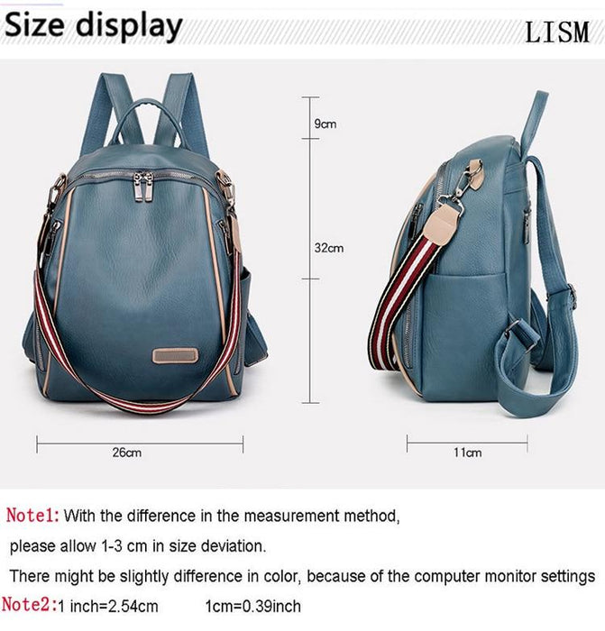 Multi-Strap Faux Leather Backpack