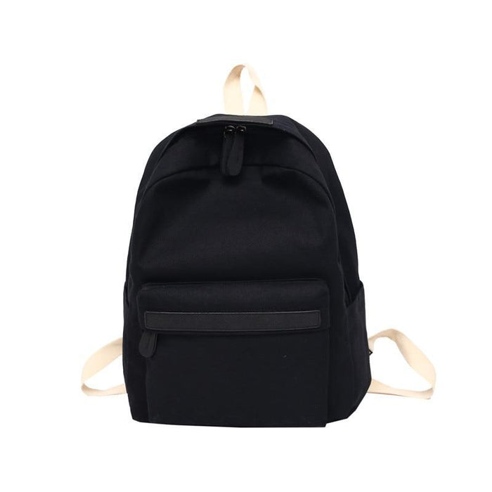 Korean Simple Canvas School Backpack