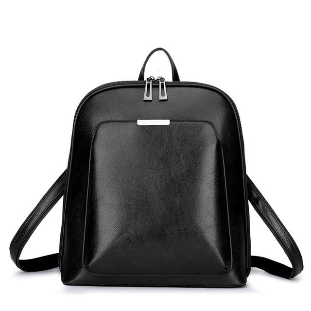 Sleek Faux Leather Backpack