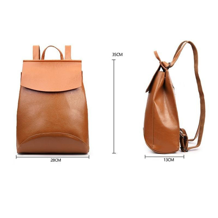 Slim Faux Leather Backpack
