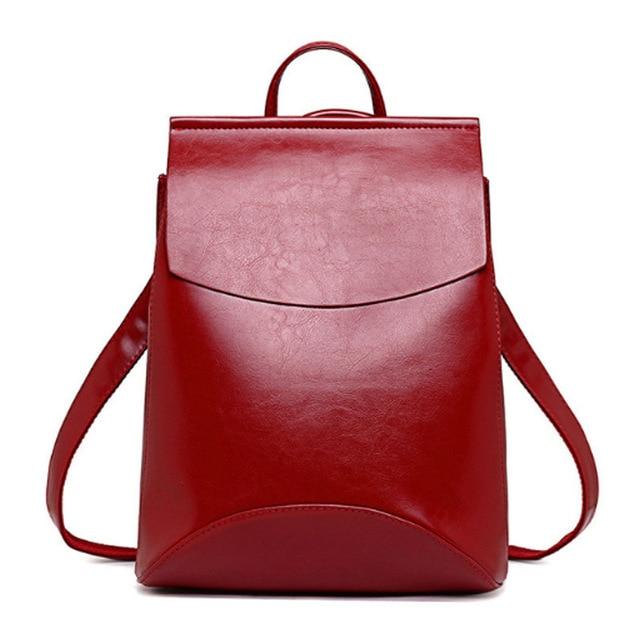 Slim Faux Leather Backpack