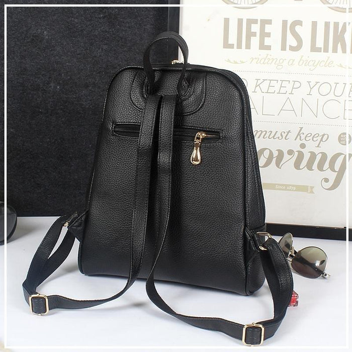 Rhea Slim Leather Backpack Designer By Michael Kors Size: Medium