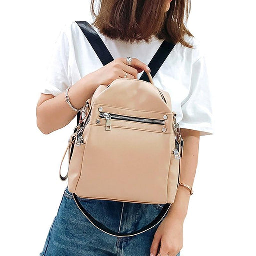 Small Faux Leather Travel Backpack Purse