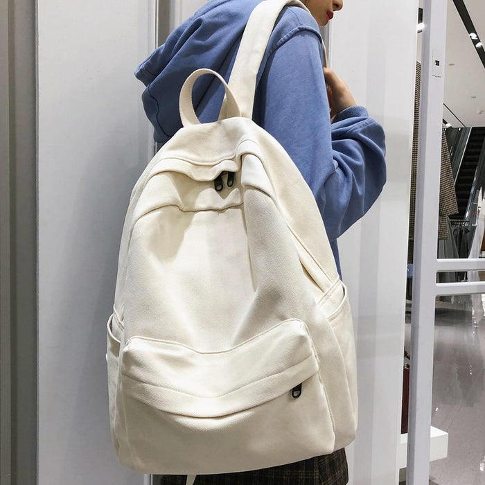 Minimalist Canvas Shoulder Tote Bag School Bag For Teenager College  Students