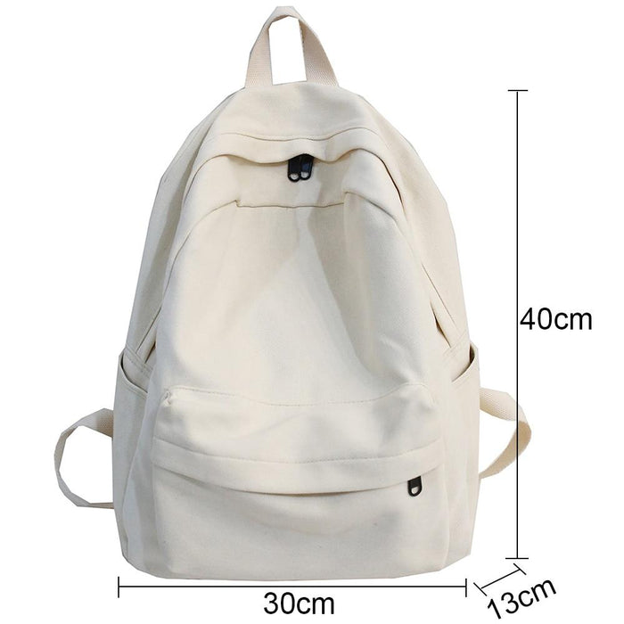 Large Capacity Canvas Black Backpack Light Simple Travel Bag Canvas  Backpack Student School Bag Canvas Student Zipper Backpack School Bag For