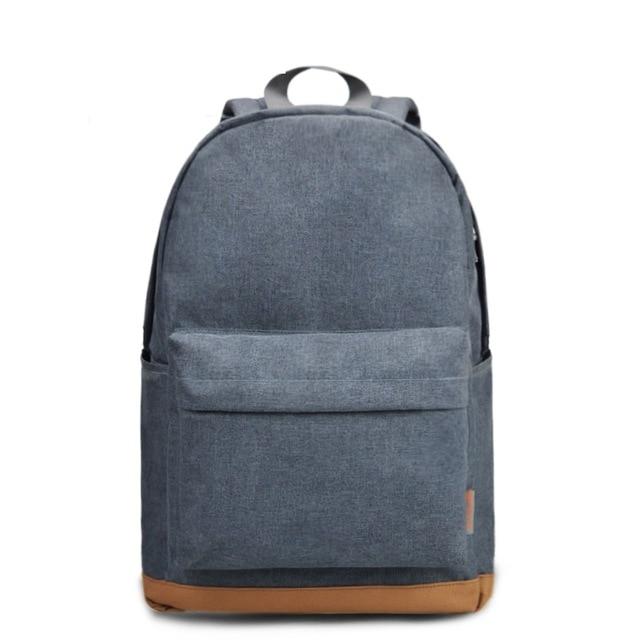 Plain Classic Canvas School Backpack