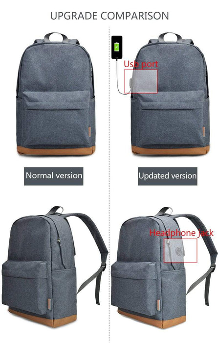 Plain Classic Canvas School Backpack